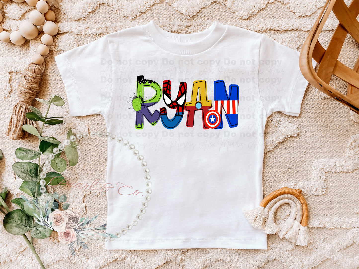 Personalized Superhero Font Tee, Superhero Birthday