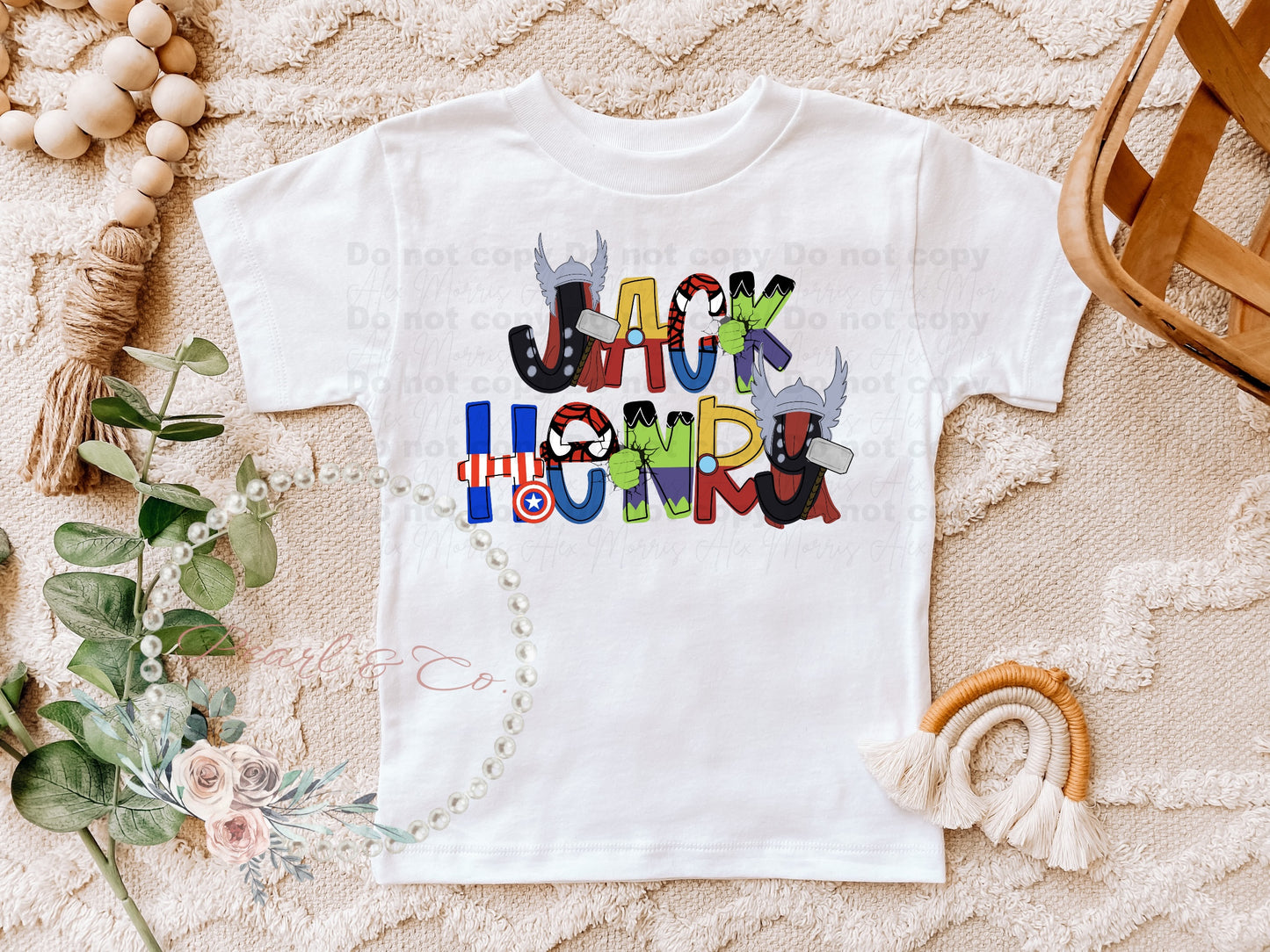 Personalized Superhero Font Tee, Superhero Birthday