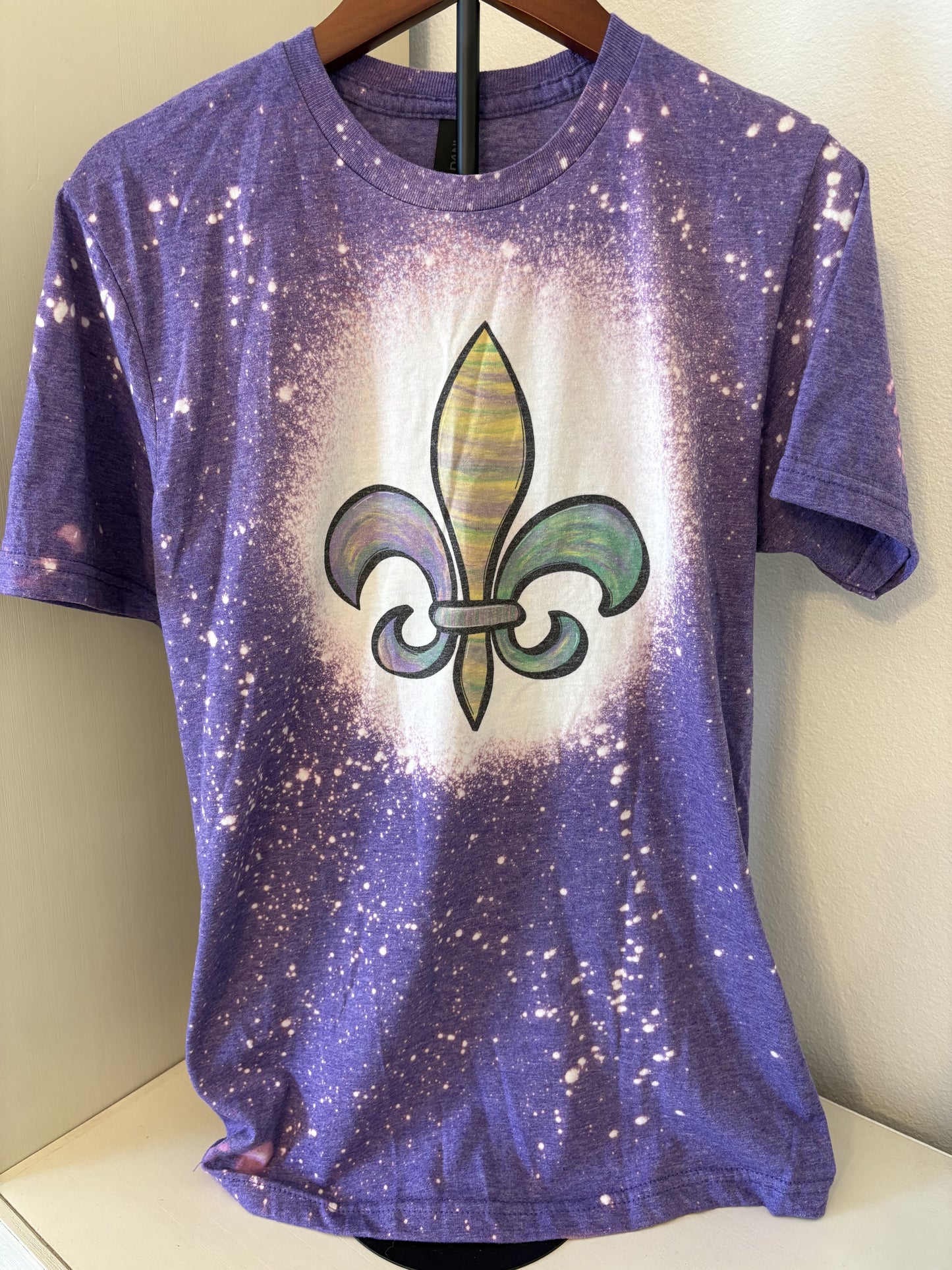 Mardi Gras - Bleached Tee - Adult Small