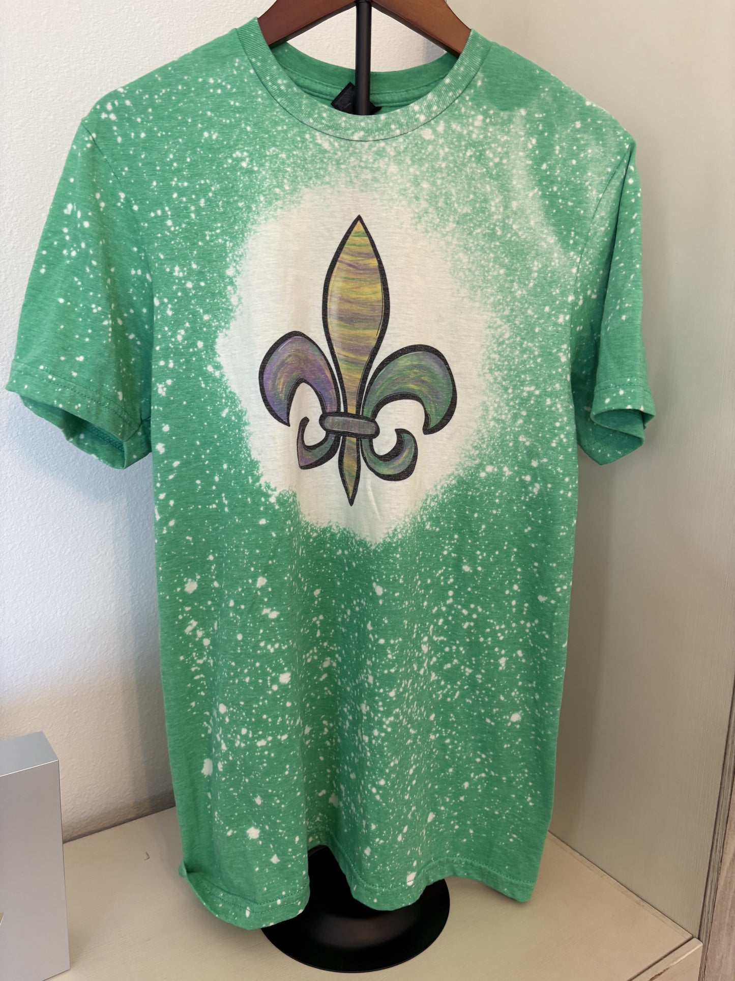 Mardi Gras - Bleached Tee - Adult Small