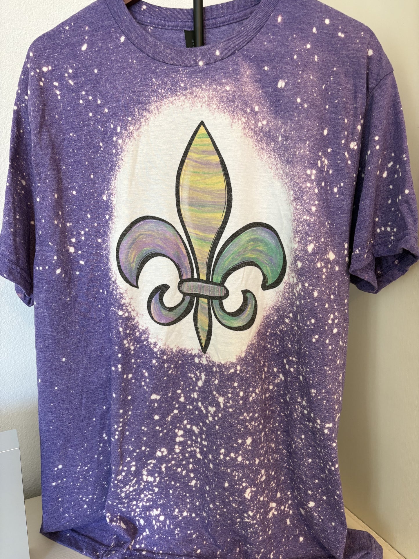 Mardi Gras - Bleached Tee - Adult Large