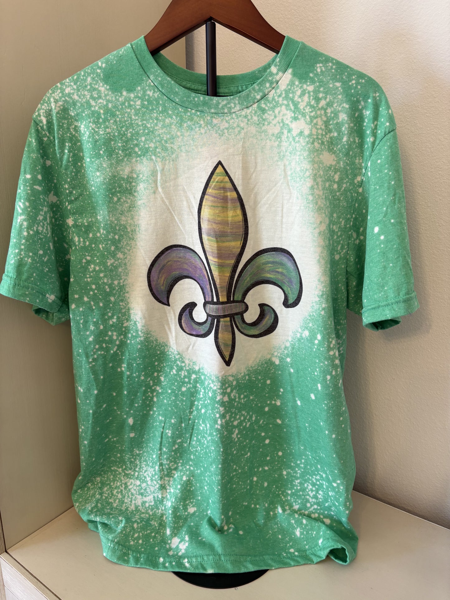 Mardi Gras - Bleached Tee - Adult Medium