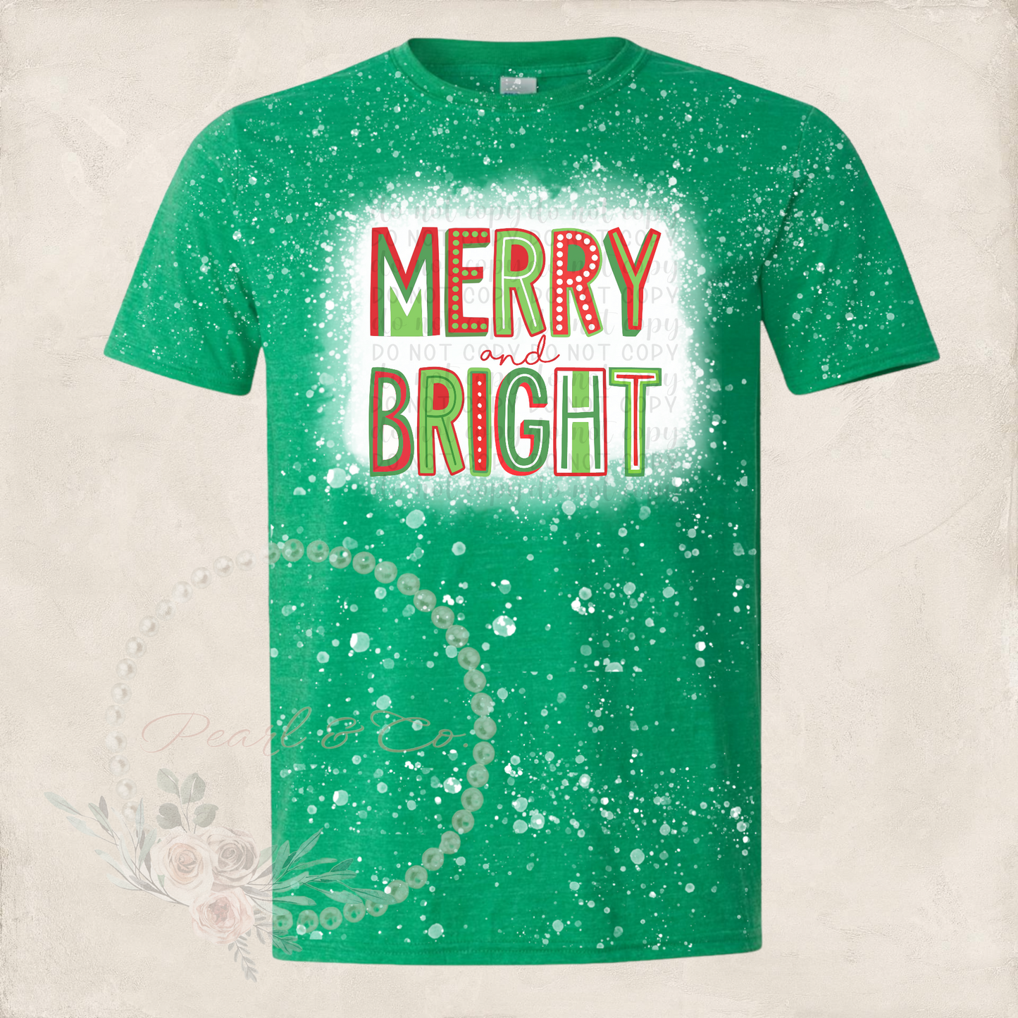 Merry & Bright Bleached Tee