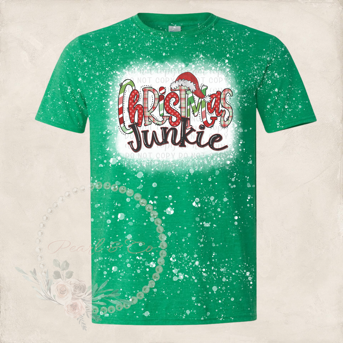 Christmas Junkie Bleached Shirt