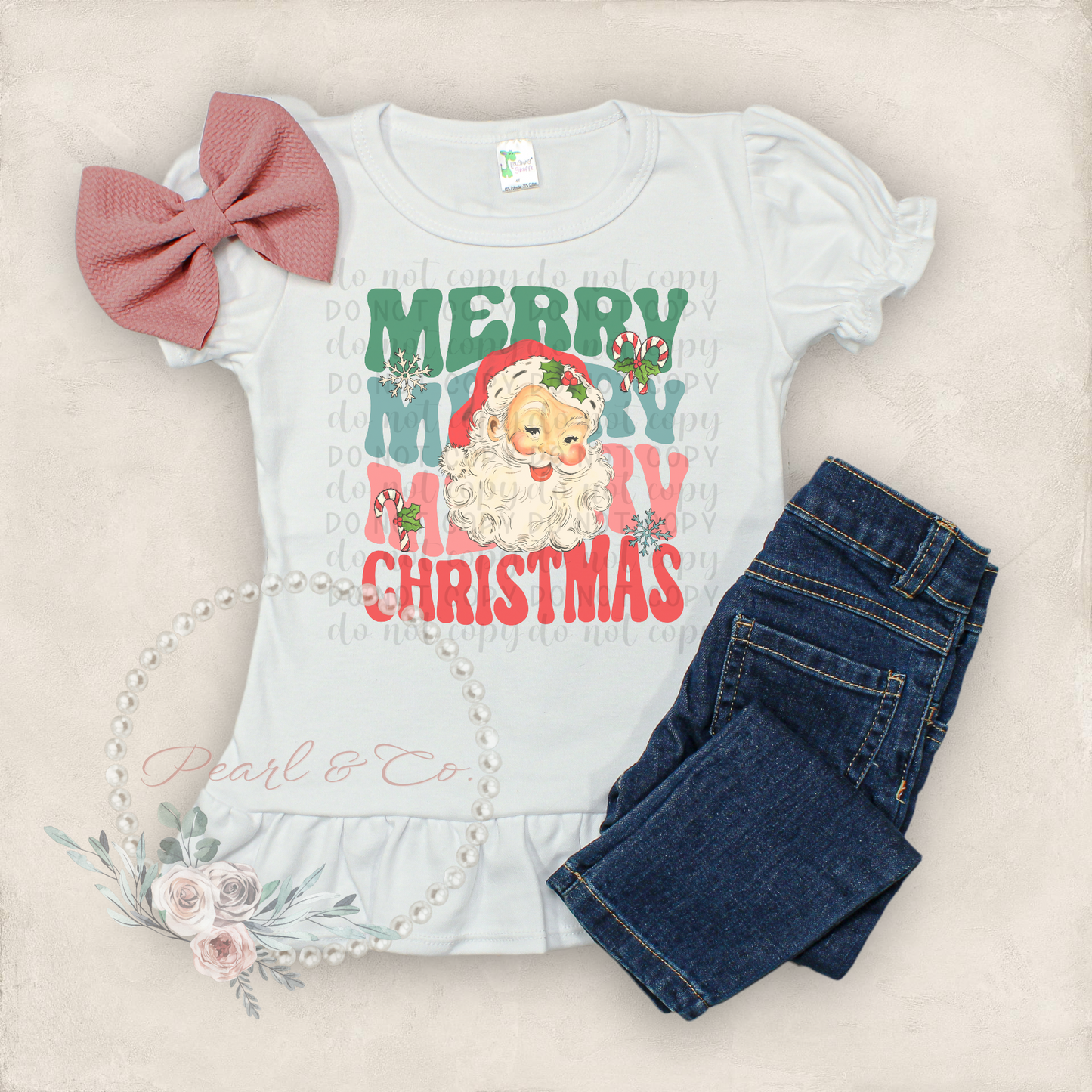 Vintage Santa Merry Christmas Tee