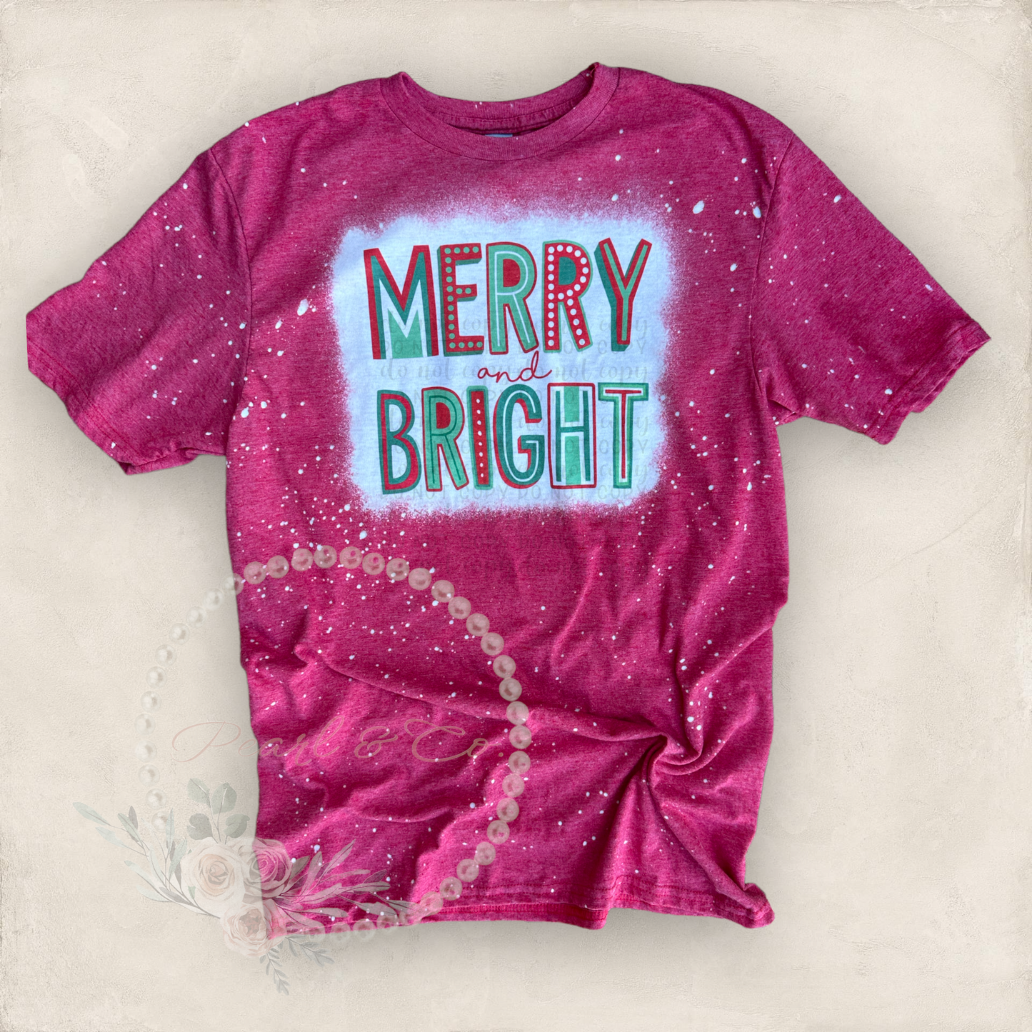 Merry & Bright Bleached Tee