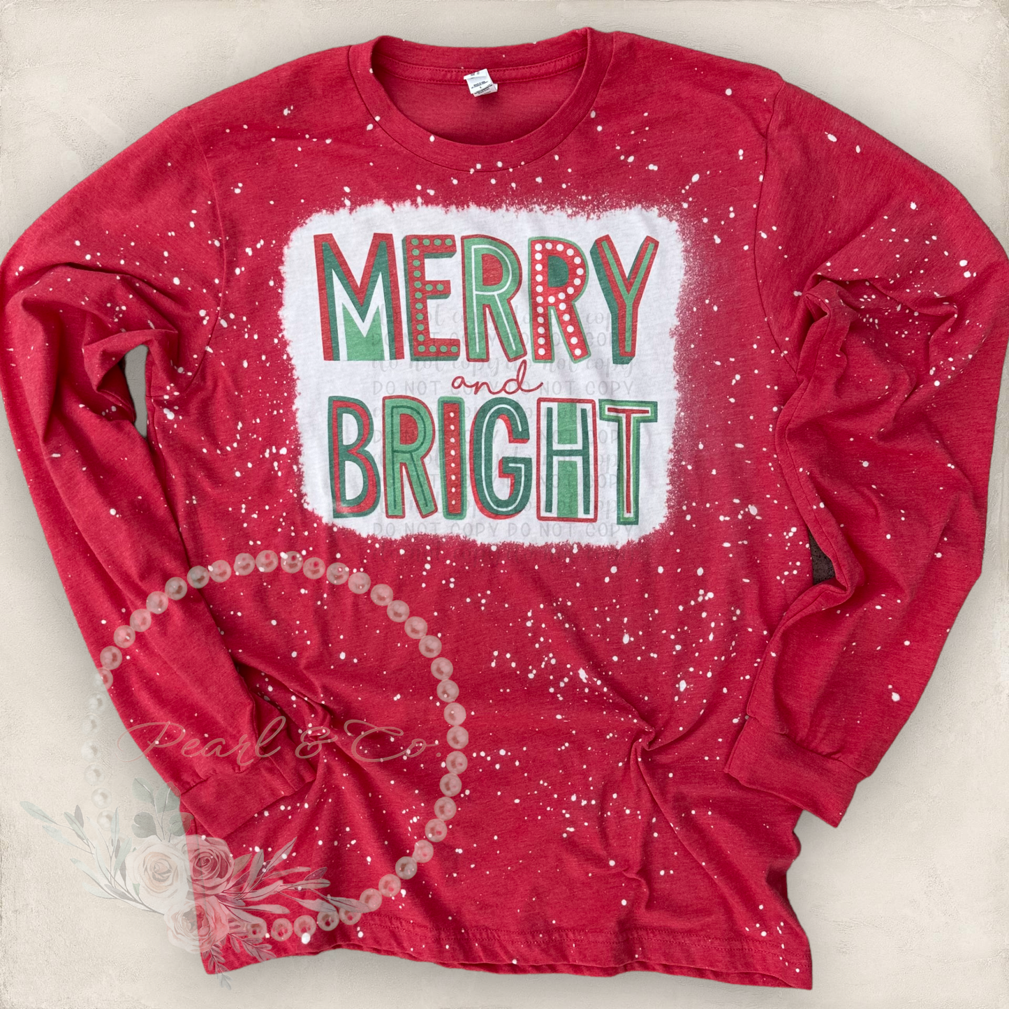 Merry & Bright Bleached Tee