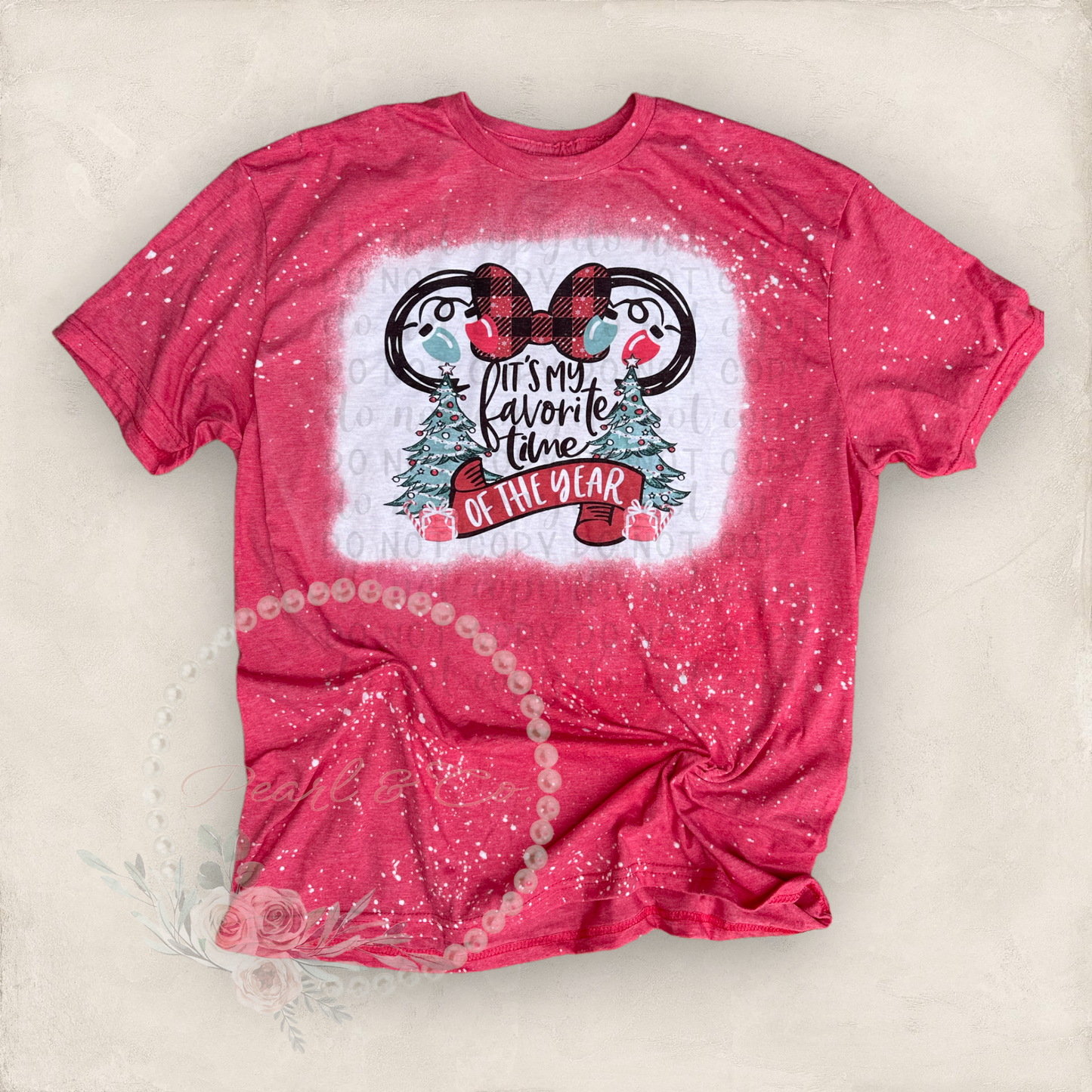 Minnie Christmas Bleached Tee