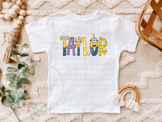 Personalized Minion Tee, Cute Bananas Birthday Shirt