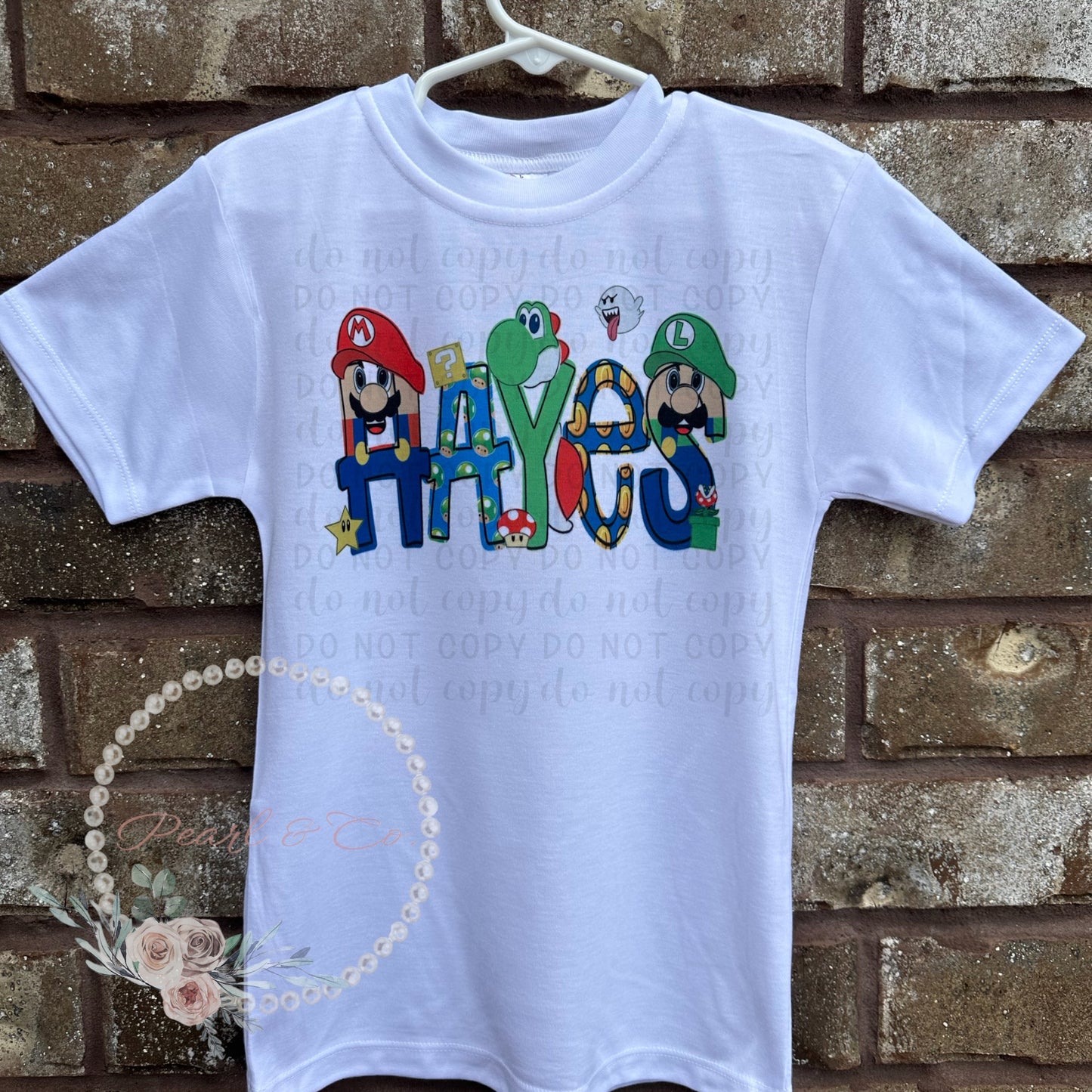 Personalized Video Game Mario Shirt, Custom Mario Bros Font Tee