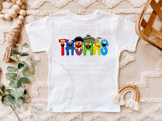 Personalized Sunny Day Tee, Cute Red Monster Birthday Shirt