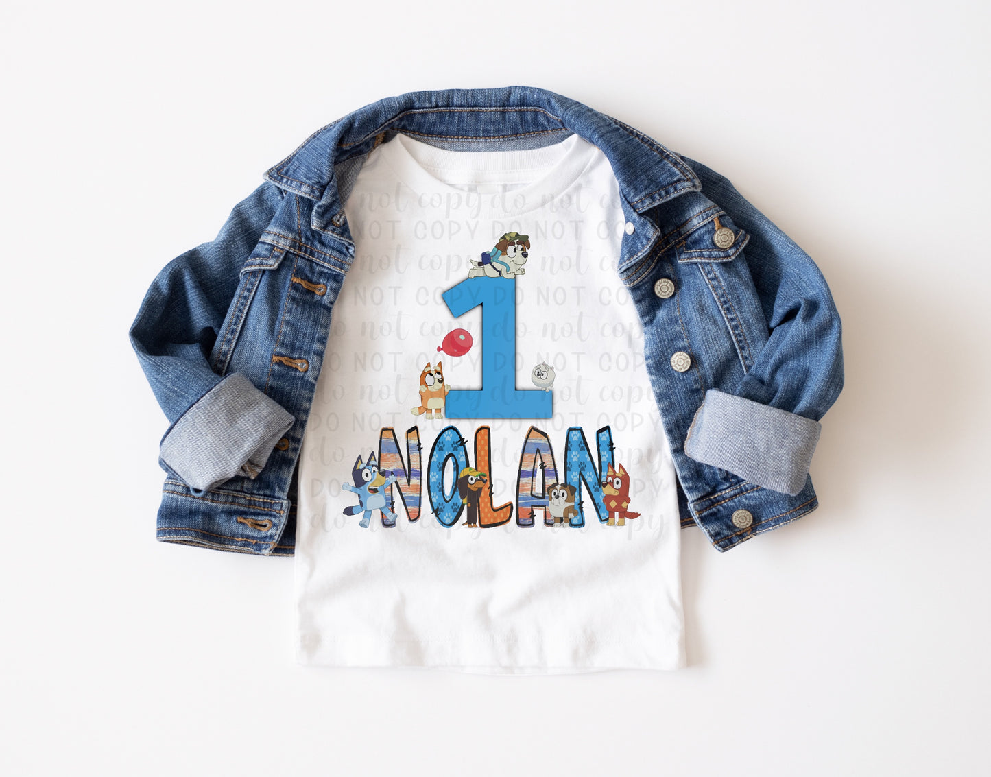 Personalized Blue Dog Tee, Blue Dog Birthday Shirt