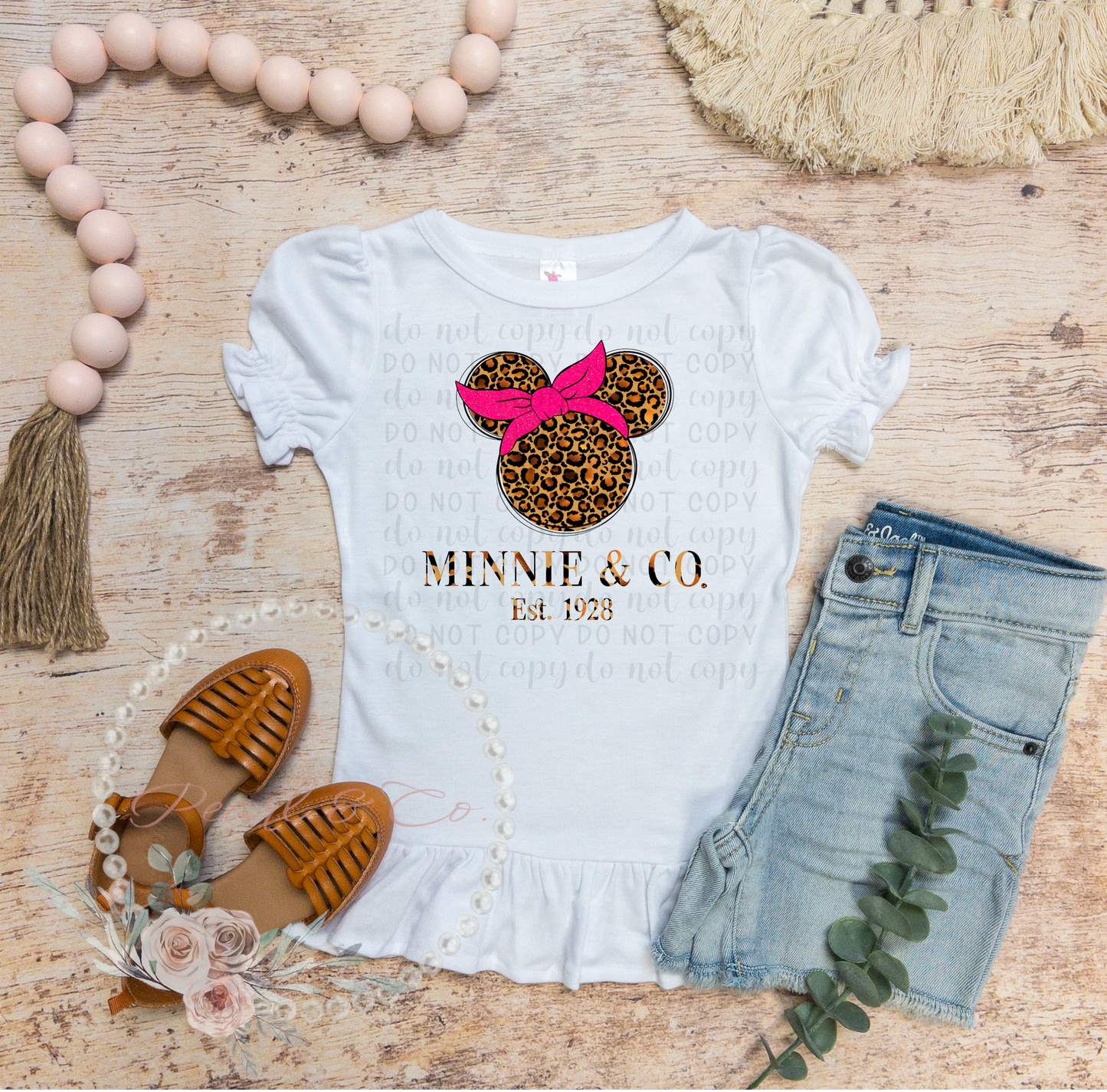 Minnie & Co Leopard Ruffle Tee