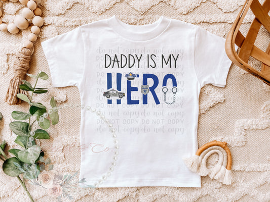 Mommy/Daddy is My Hero Toddler Tee - Police