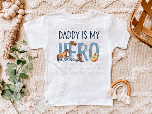 Mommy/Daddy is My Hero Toddler Tee - Cowboy