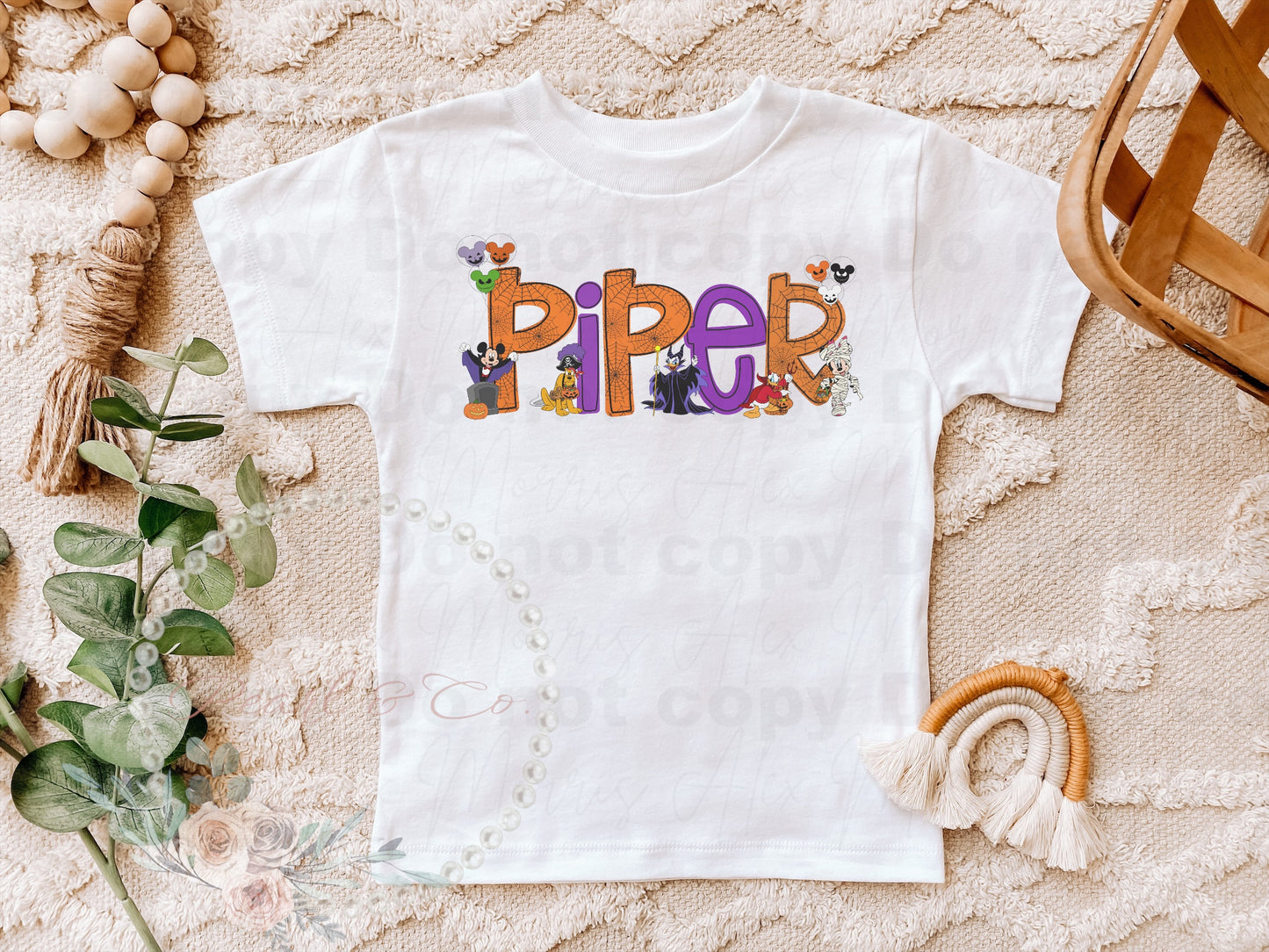 Personalized Mickey Halloween Character Font Tee