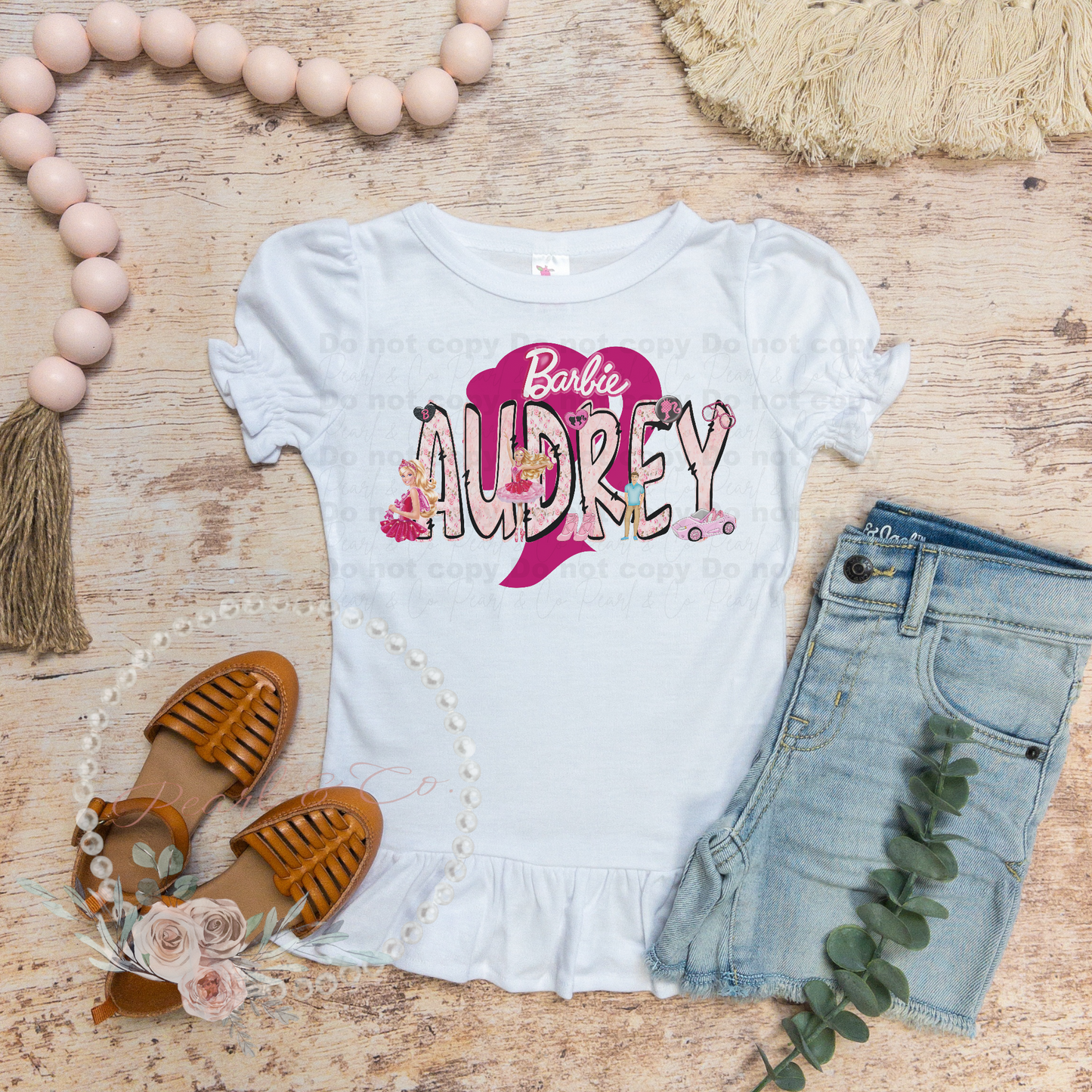 Personalized Barbie Font Tee