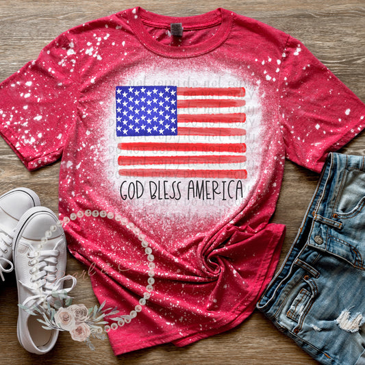 God Bless America Bleached Tee