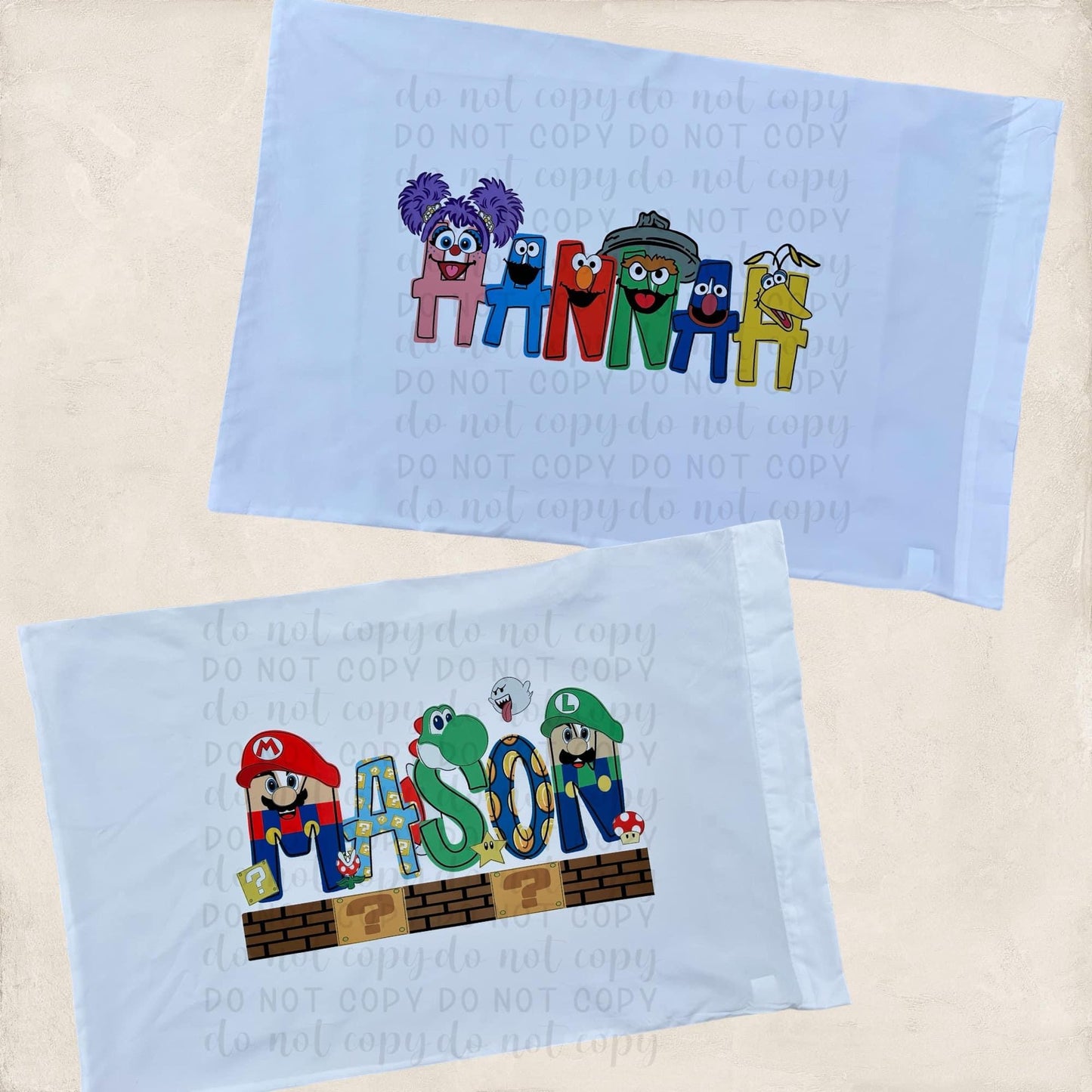 Personalized Character Font Pillowcase