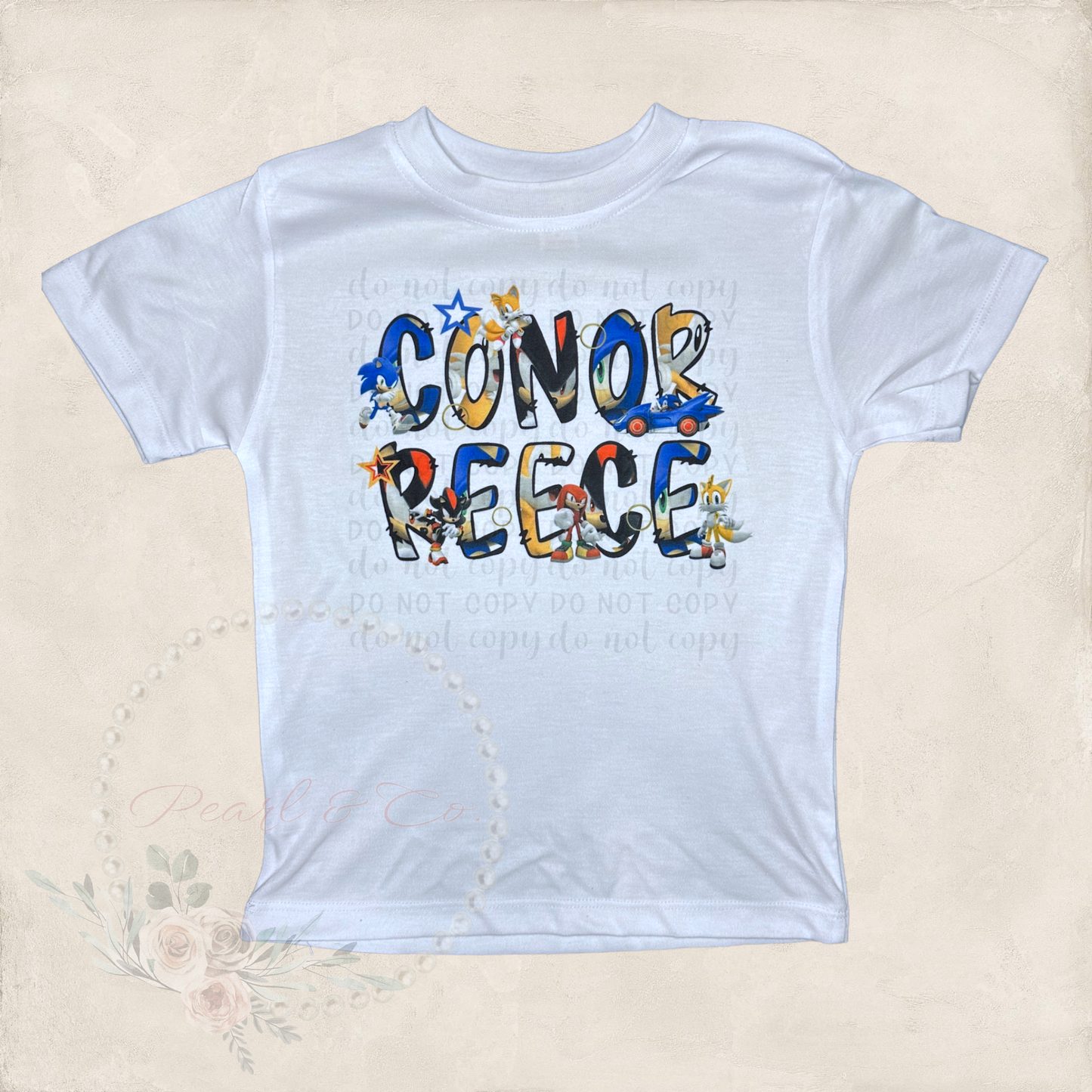 Personalized Blue Sonic Character Font Tee,Hedgehog Birthday Tee