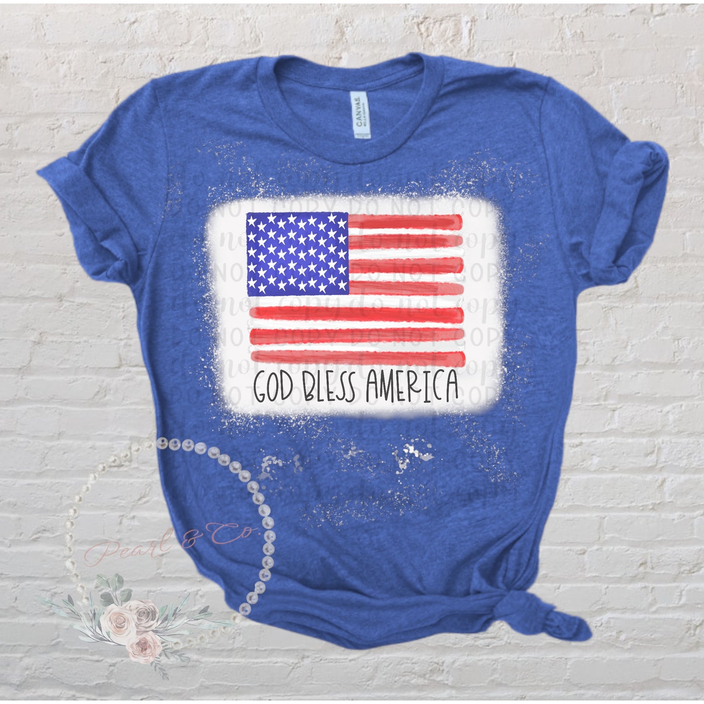 God Bless America Bleached Tee