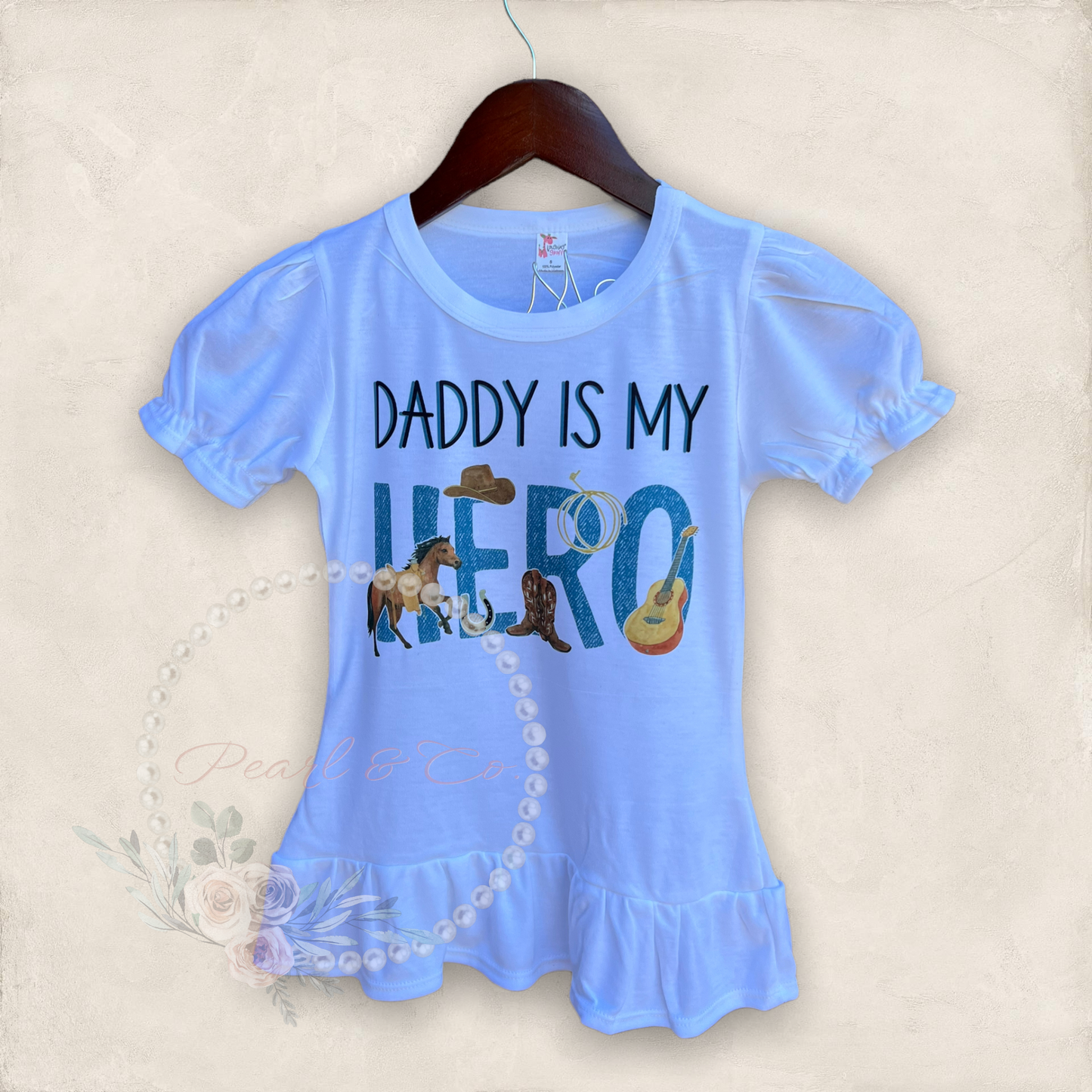 Mommy/Daddy is My Hero Toddler Tee - Cowboy