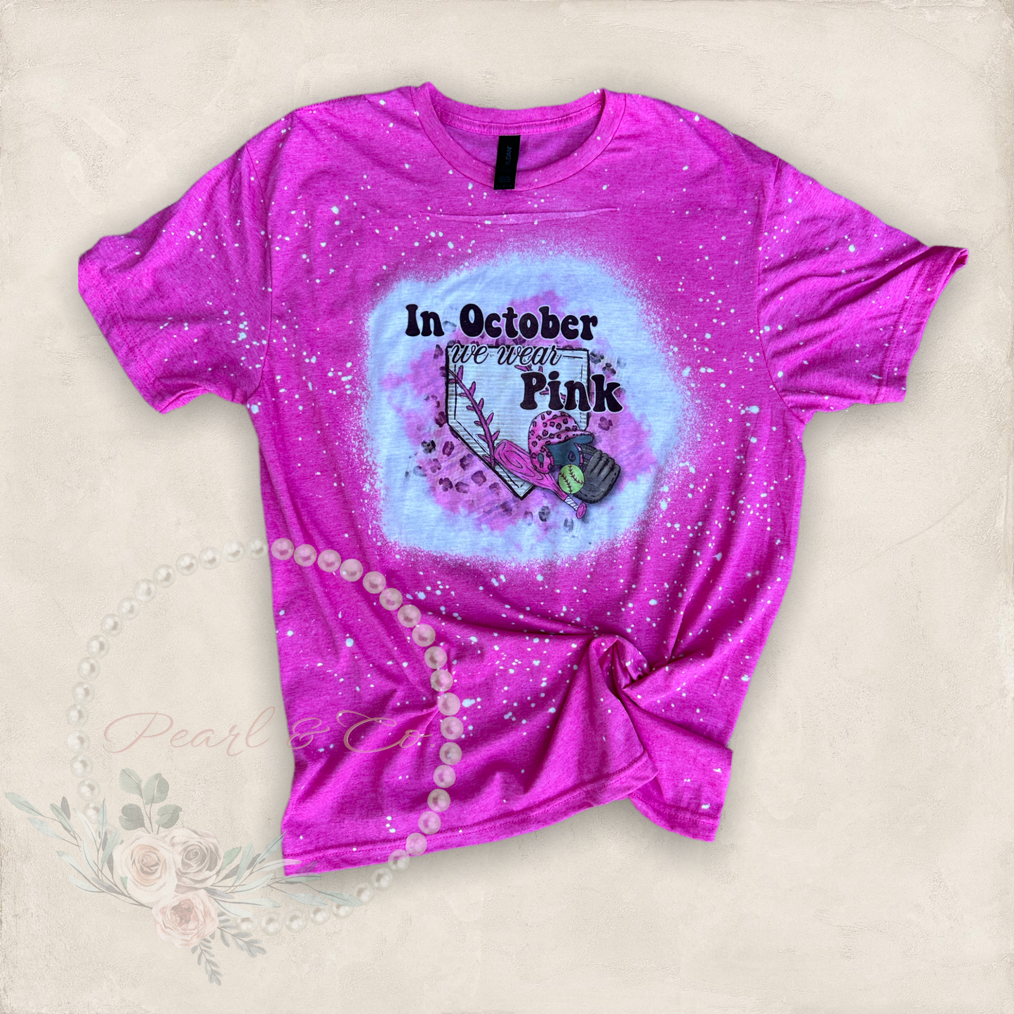 Breast Cancer Awareness Pink Bleached Tee