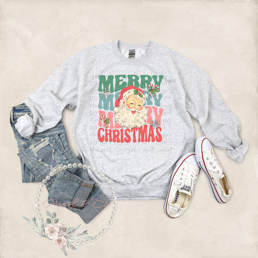 Vintage Santa Merry Christmas Sweatshirt